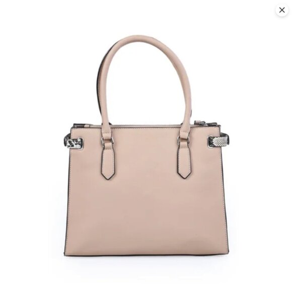 Beige Leather Guess Snakeskin Marysville Tote - Picture 5 of 15